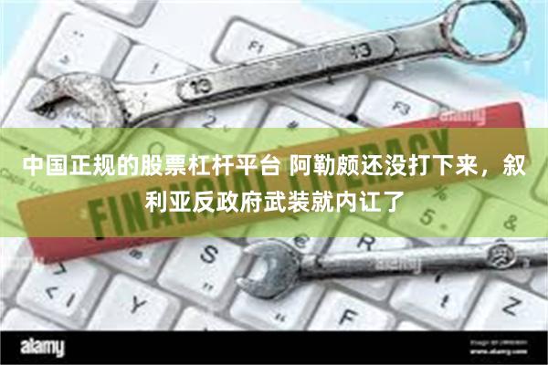 中国正规的股票杠杆平台 阿勒颇还没打下来，叙利亚反政府武装就内讧了