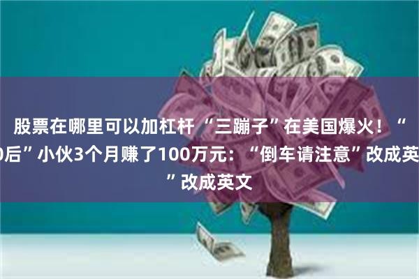 股票在哪里可以加杠杆 “三蹦子”在美国爆火！“00后”小伙3个月赚了100万元：“倒车请注意”改成英文