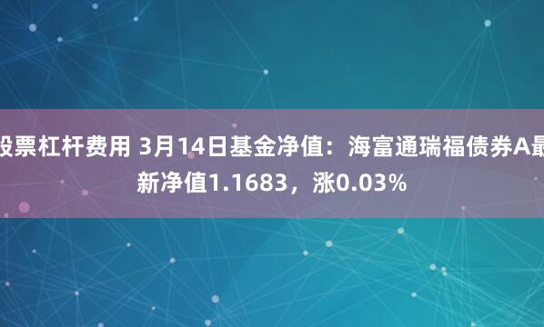 股票杠杆费用 3月14日基金净值：海富通瑞福债券A最新净值1.1683，涨0.03%